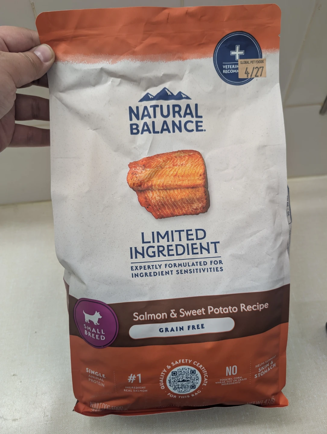 Natural Balance Small Breed Salmon/Sweet Potato 4lb x Qty 2
