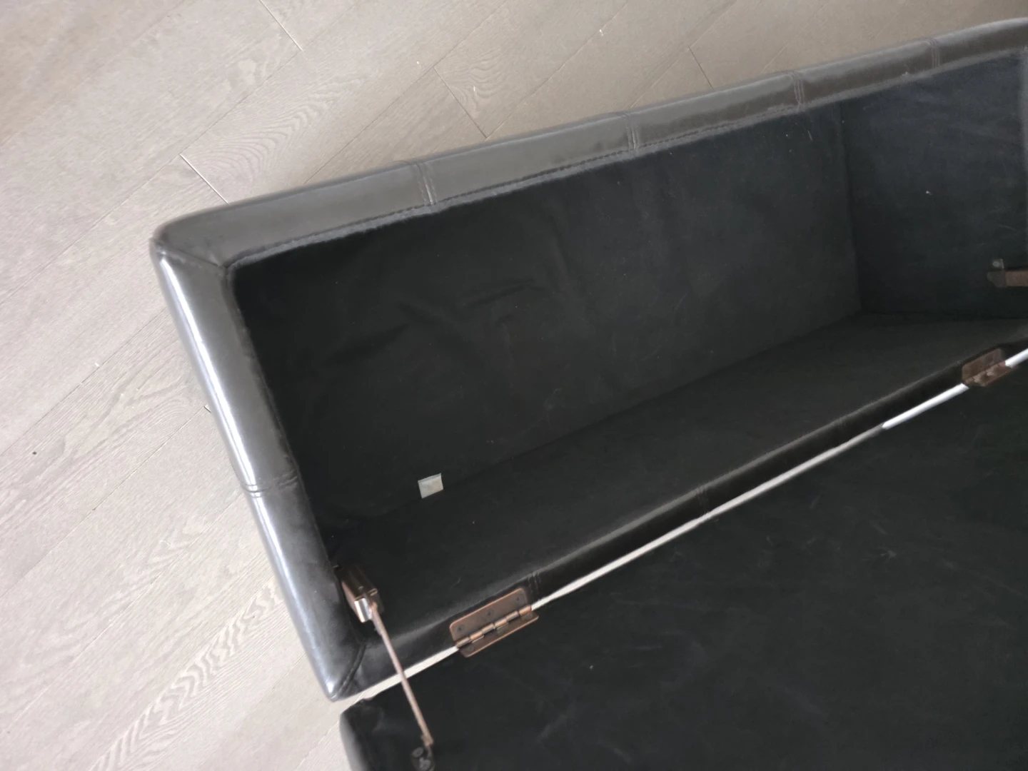 Brown Leather Storage Ottoman Bench - photo 3