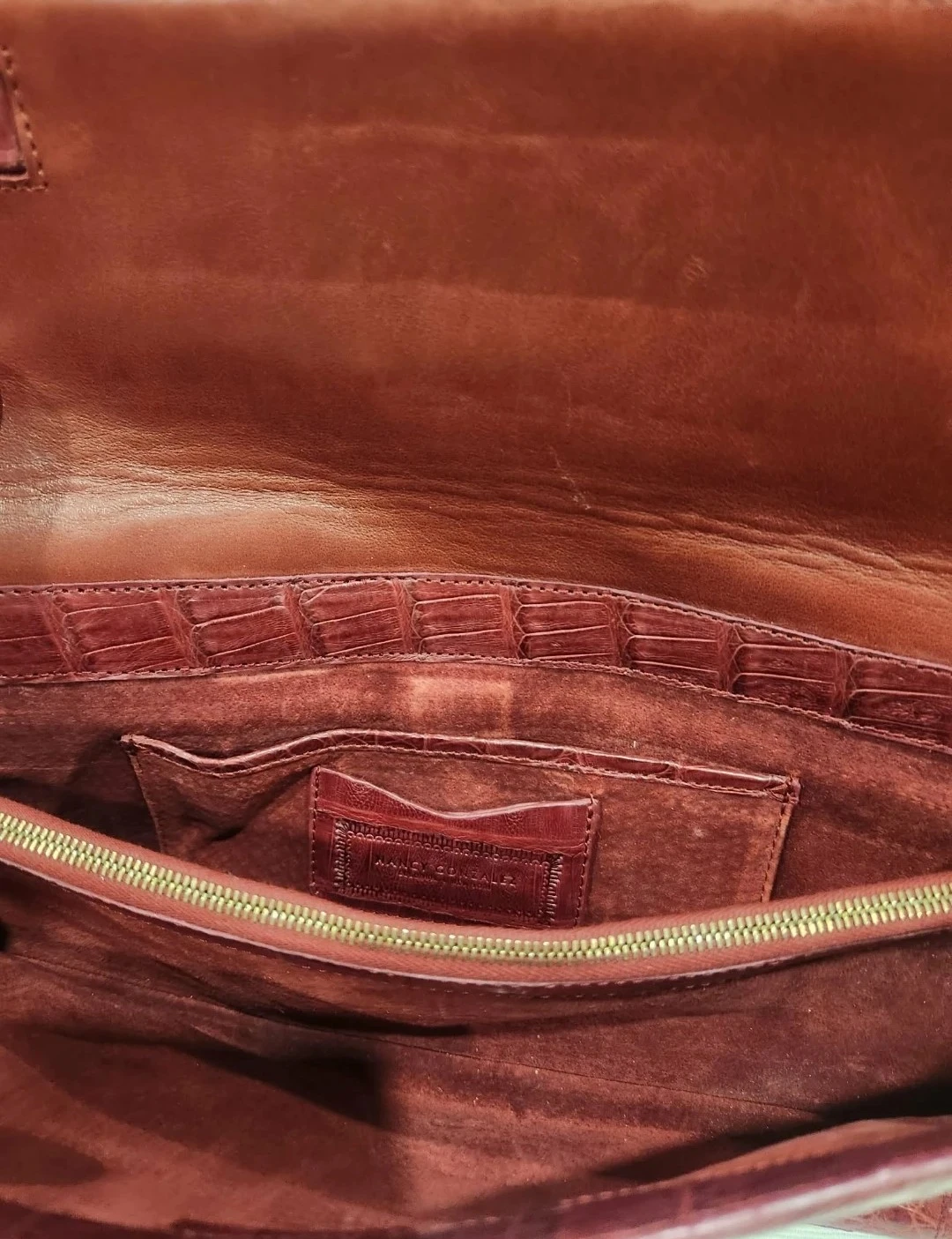 Nancy Gonzalez Maroon Crocodile Clutch - photo 5