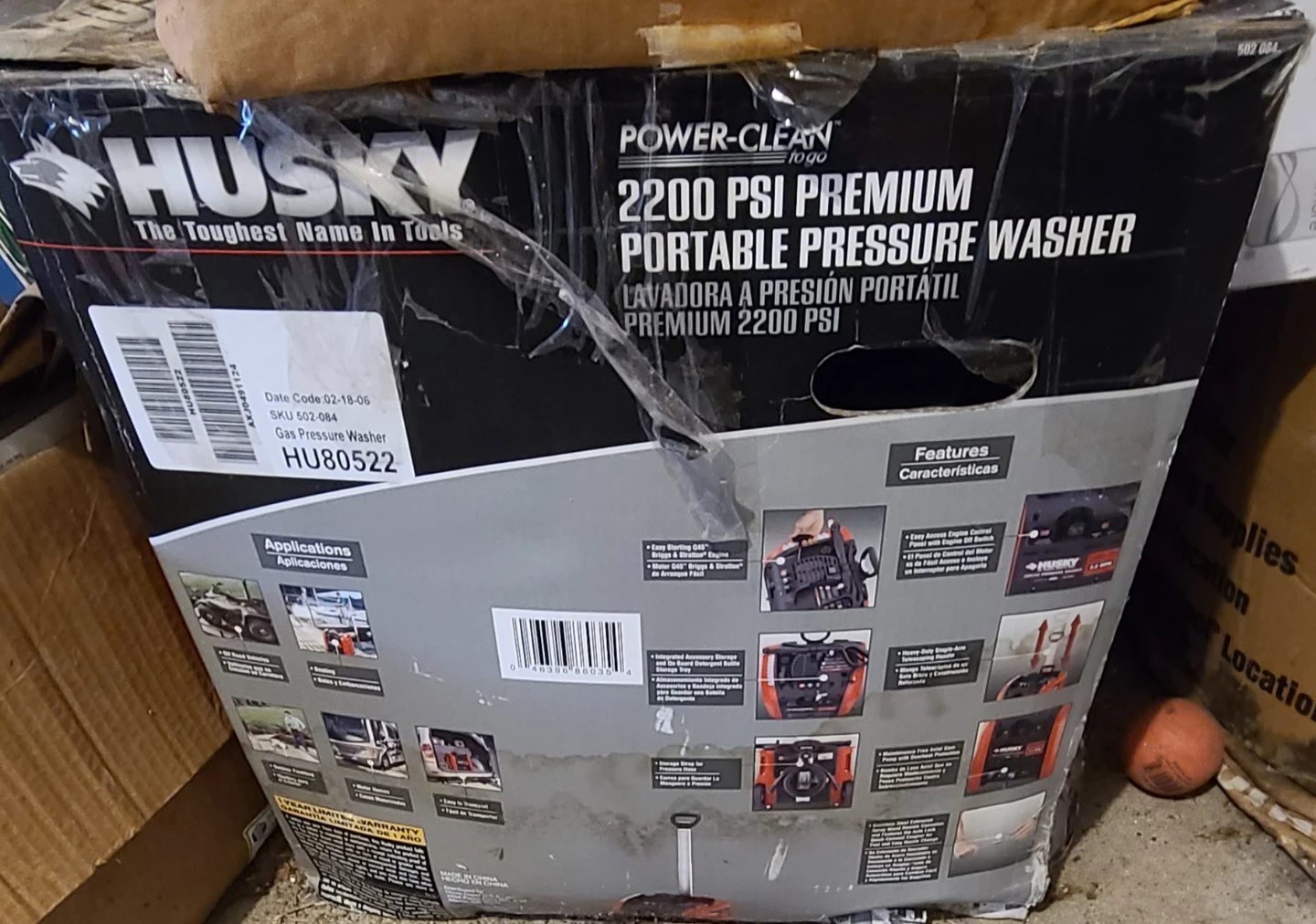 Husky 2200 PSI Portable Pressure Washer