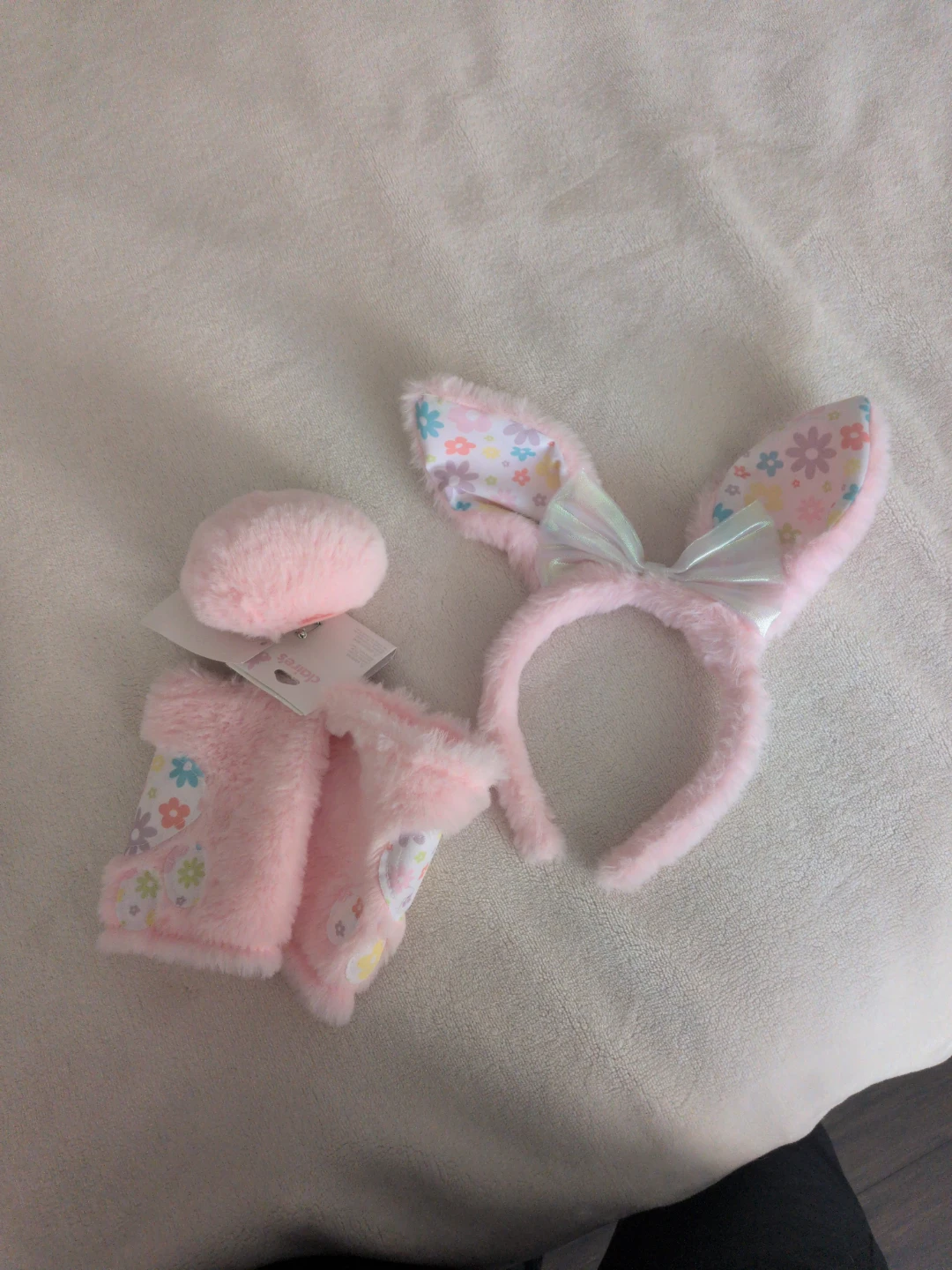 Pink Bunny Ears and Paws Set Costume