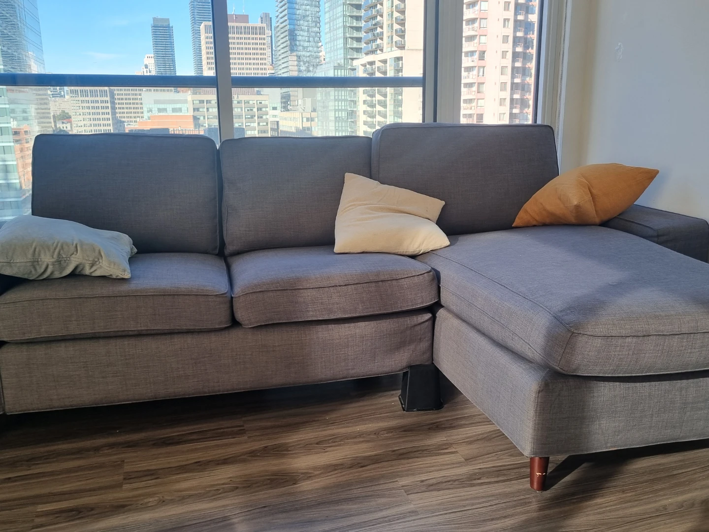 IKEA KIVIK Loveseat with Chaise - Tibbleby Beige/Gray - photo 3