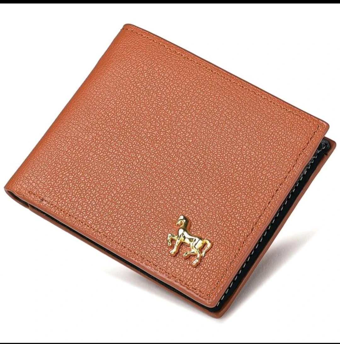 Tan Bi-Fold Wallet with Horse Detail
