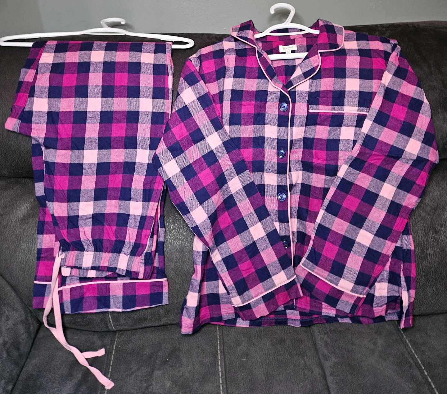 BedHead Pajamas Set - Pink and Navy Plaid