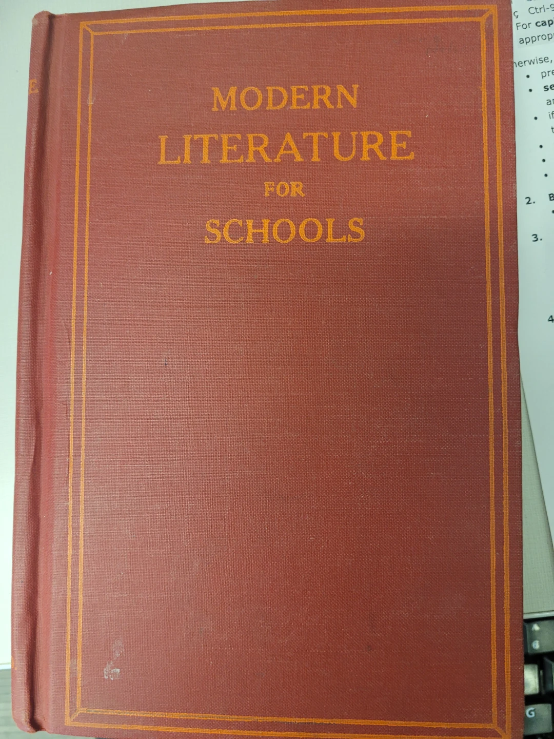 Modern Literature for Schools Vintage Book