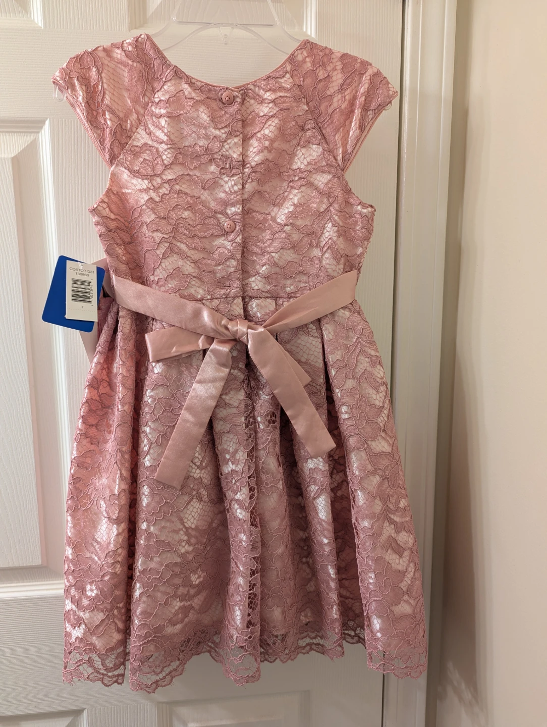 Jona Michelle Pink Lace Dress Girls Size 7 - photo 2