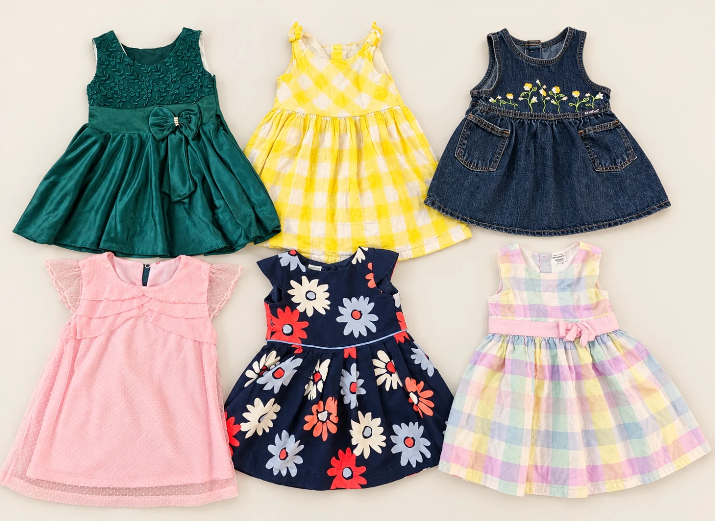 Set of 6 Toddler Girl Dresses (Size: 1-3)
