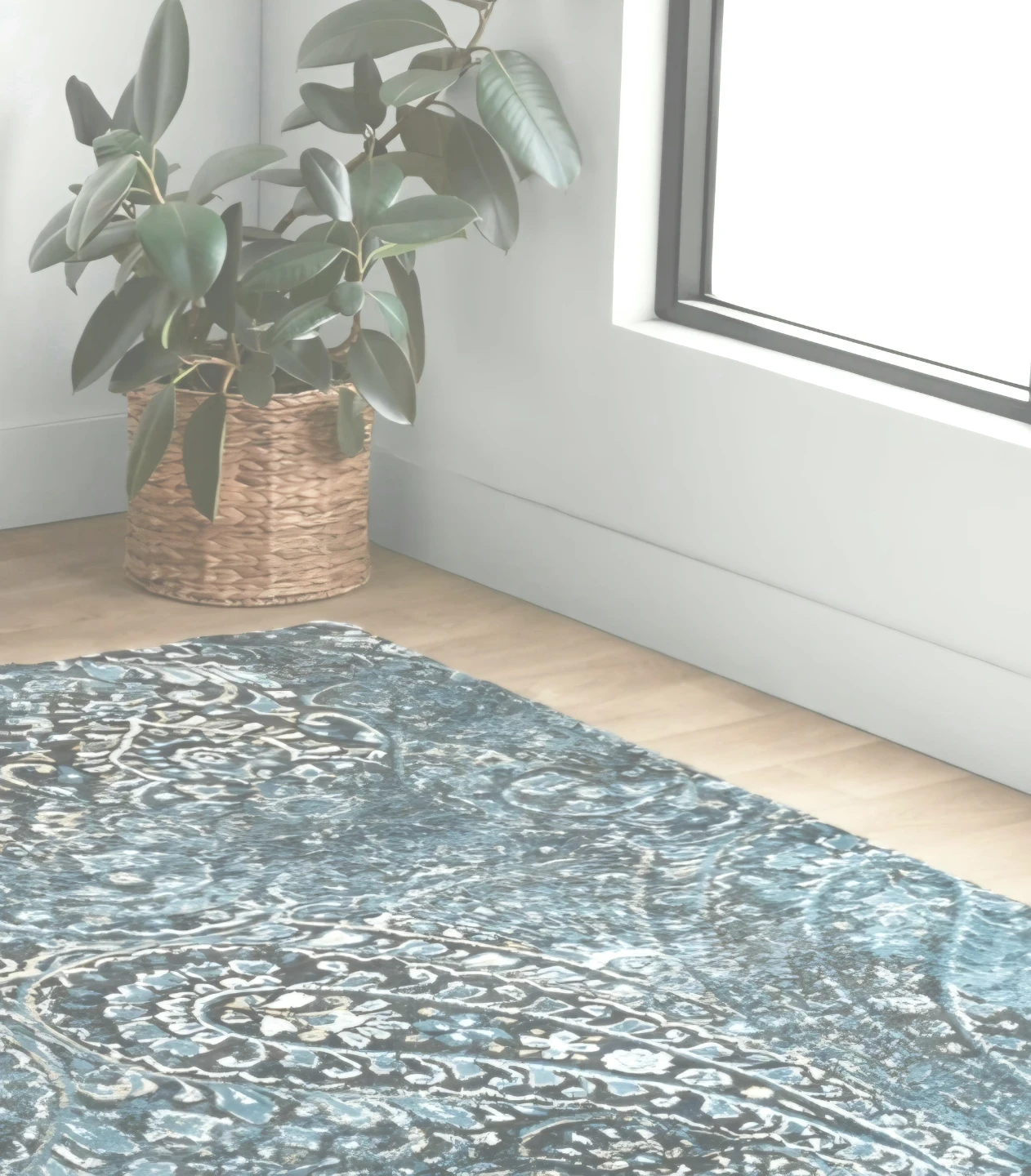 Oversize Blue Paisley Rug 8×11