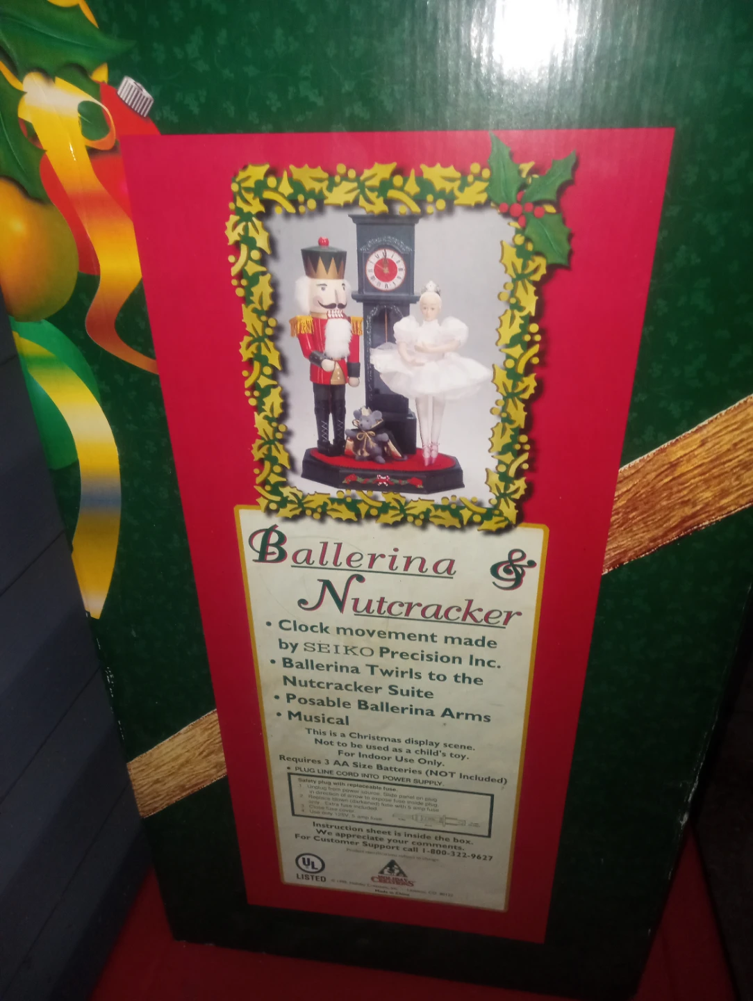 Holiday Creations Ballerina and Nutcracker Musical Clock - photo 3