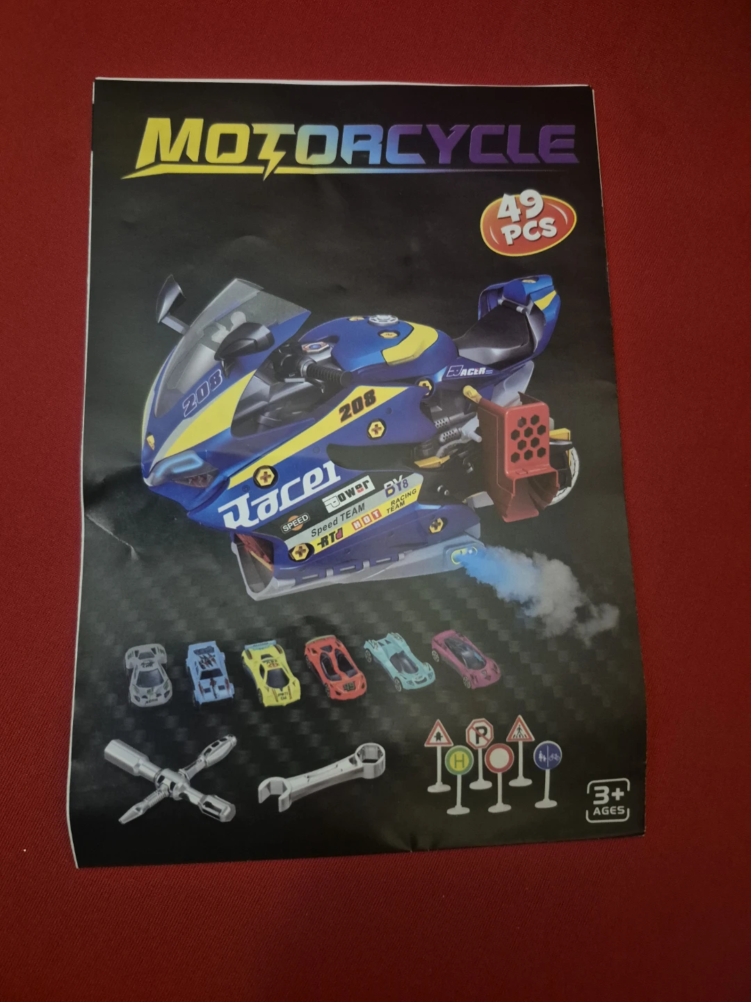 Motorcycle Racer Construction Toy Set
