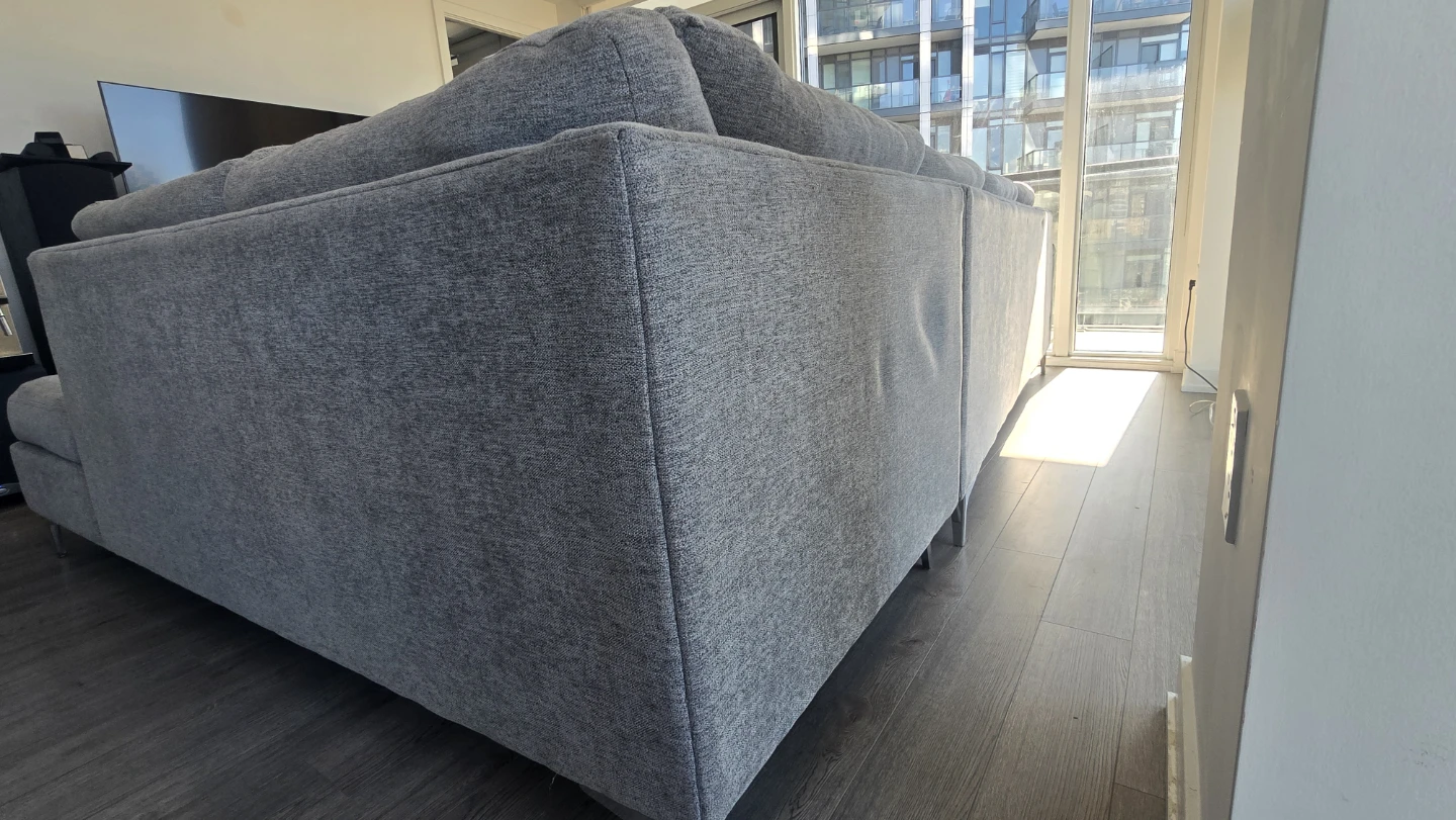 SBF Upholstery Hopkins Fabric Sectional Sofa - Roma Ash Grey - photo 3
