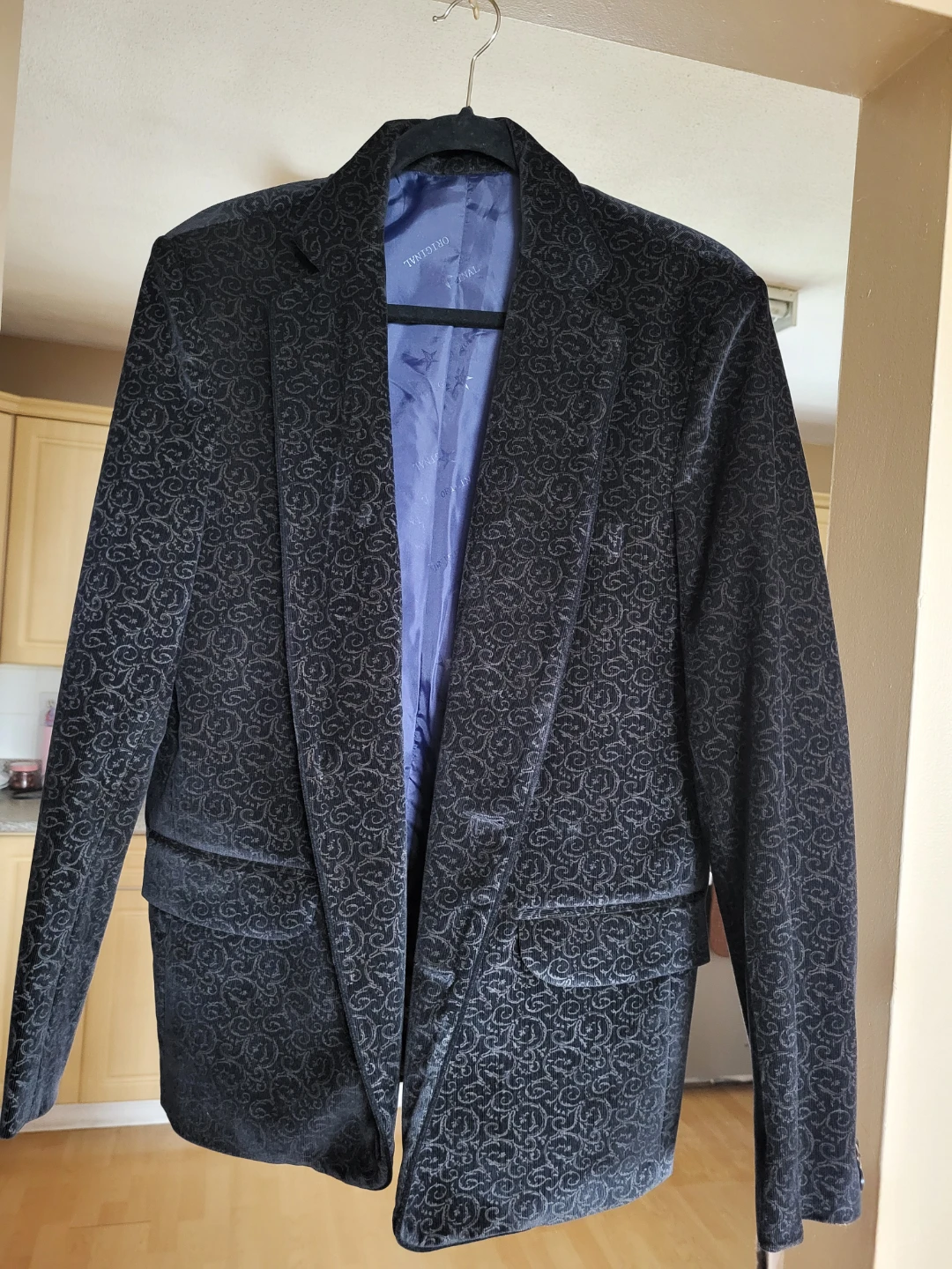 Dark Blue Patterned Blazer