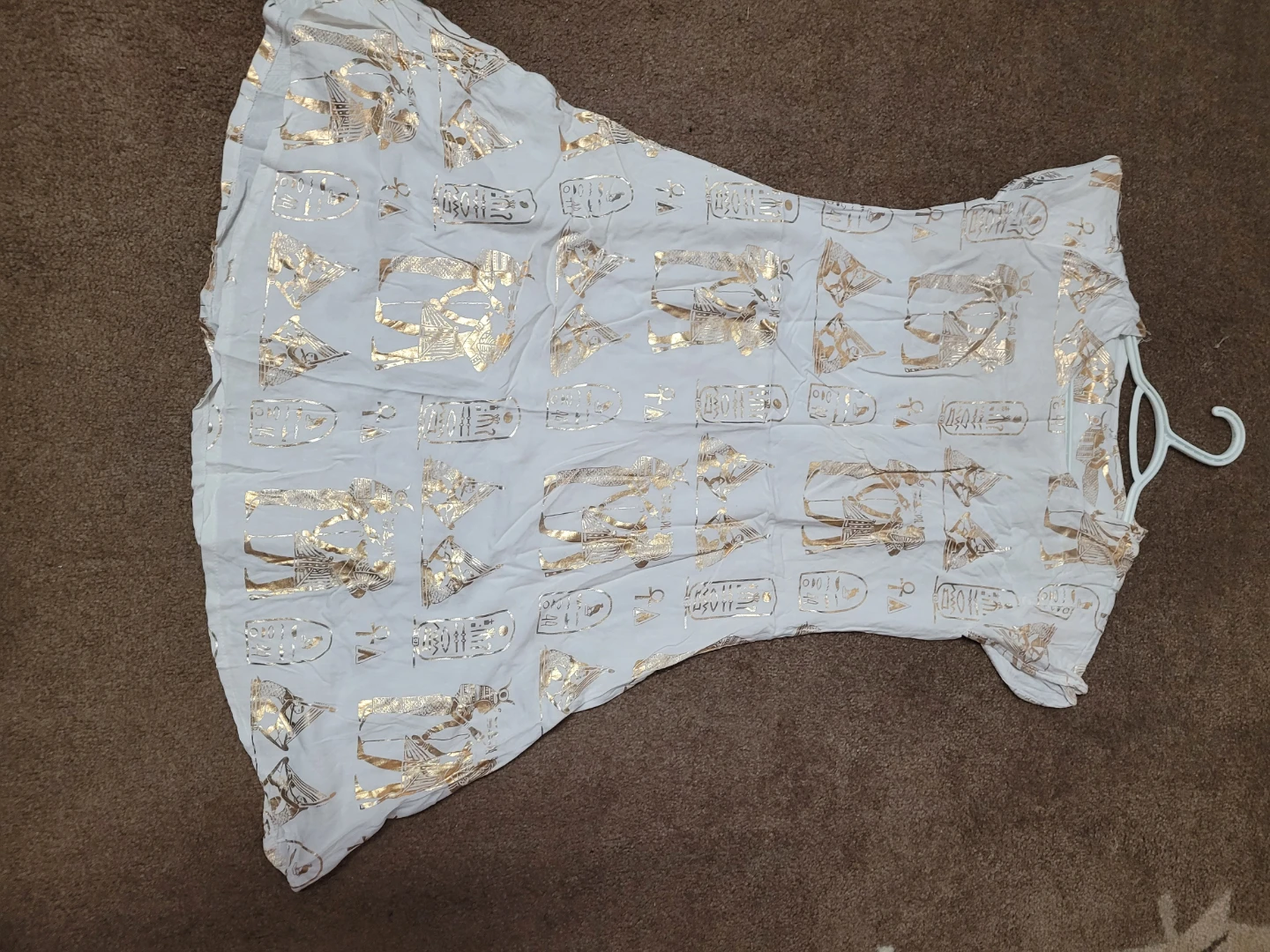 White Egyptian Pattern Dress