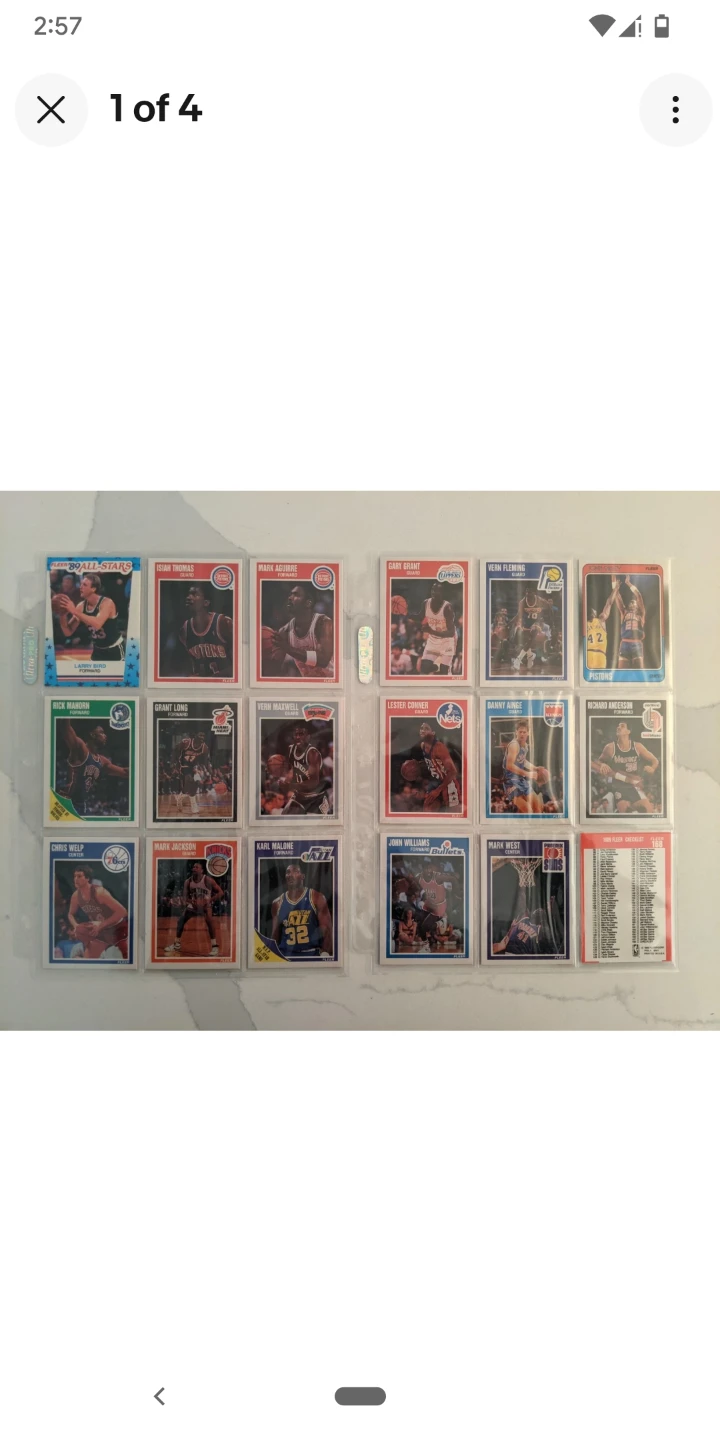 1989-90 Fleer NBA Basketball Trading Cards Larry Bird