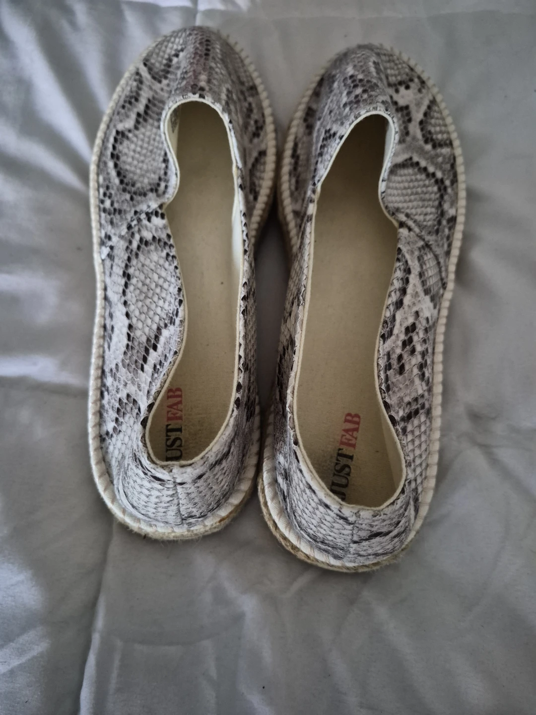 JustFab Snakeskin Print Espadrilles