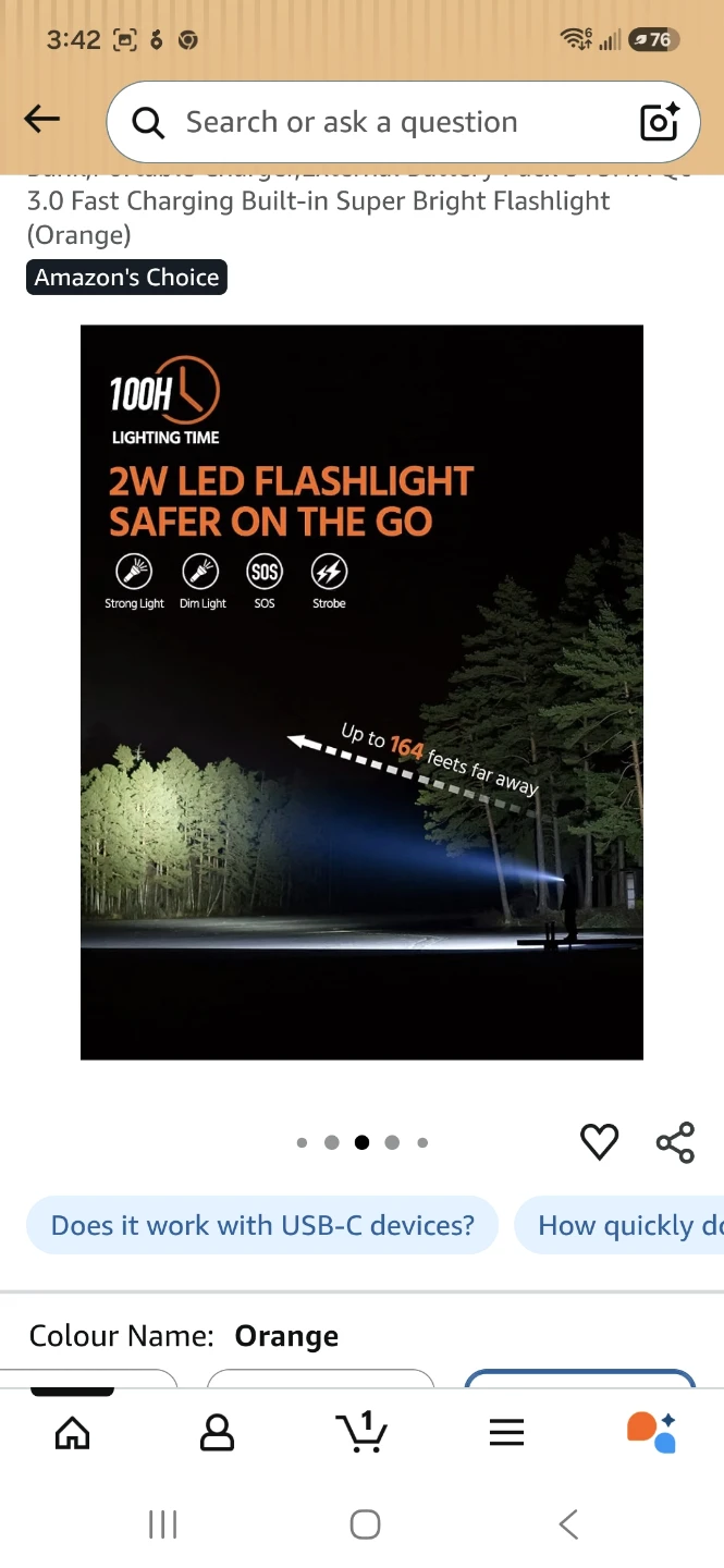 Solar Power Bank with Built-in LED Flashlight