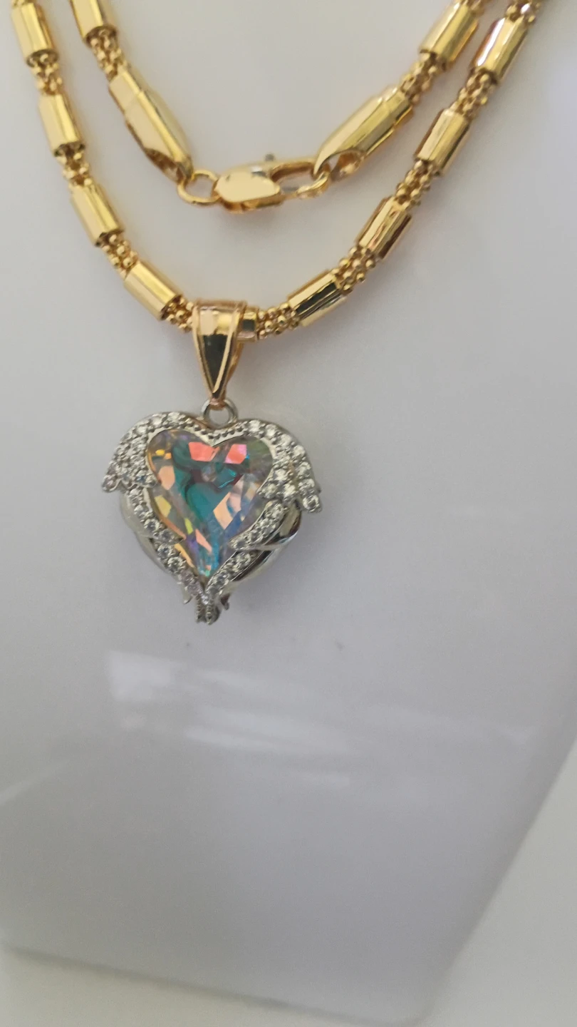 Collar chapado en oro con hermoso corazón - photo 4