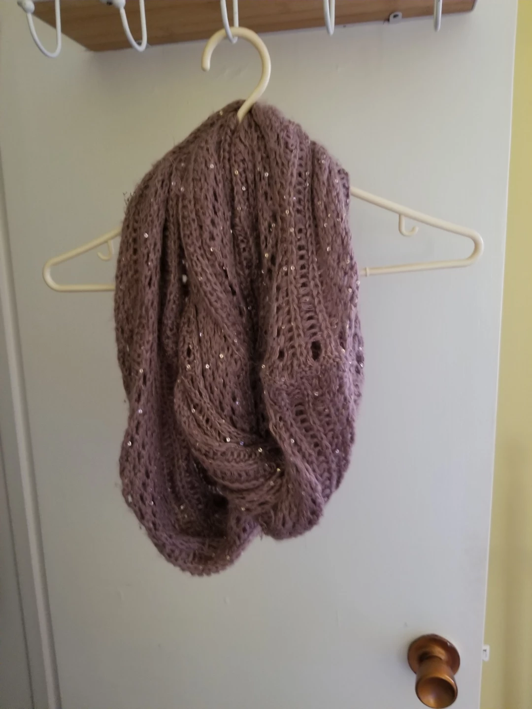 Mauve Sparkly Infinity Scarf