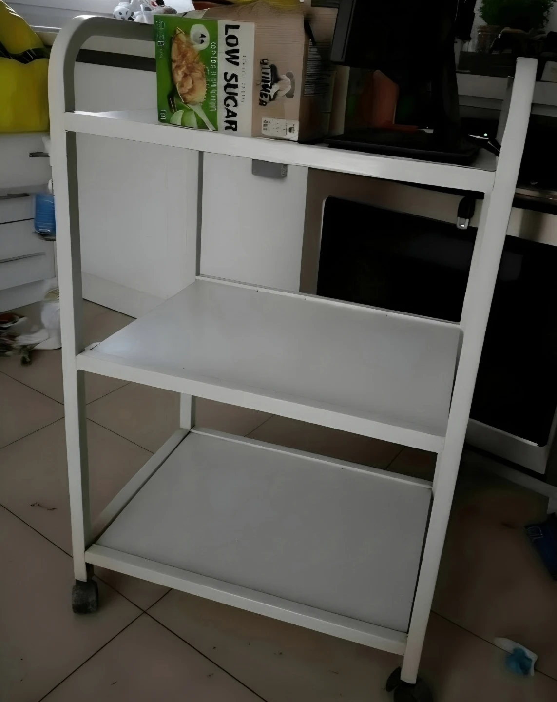 White Metal Three-Tier Utility Cart - Cash only
