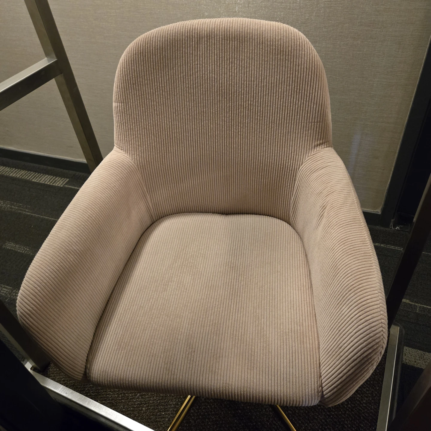 Pink Corduroy Rolling Desk Chair