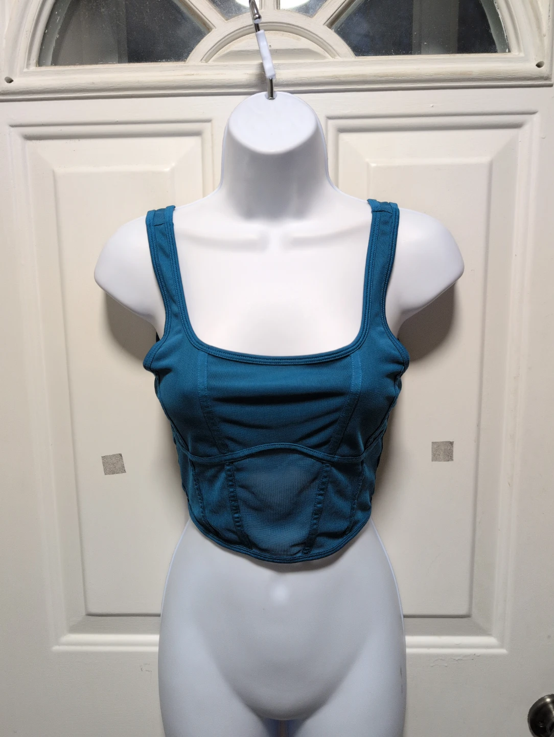 Garage Teal Mesh Corset Top - photo 2