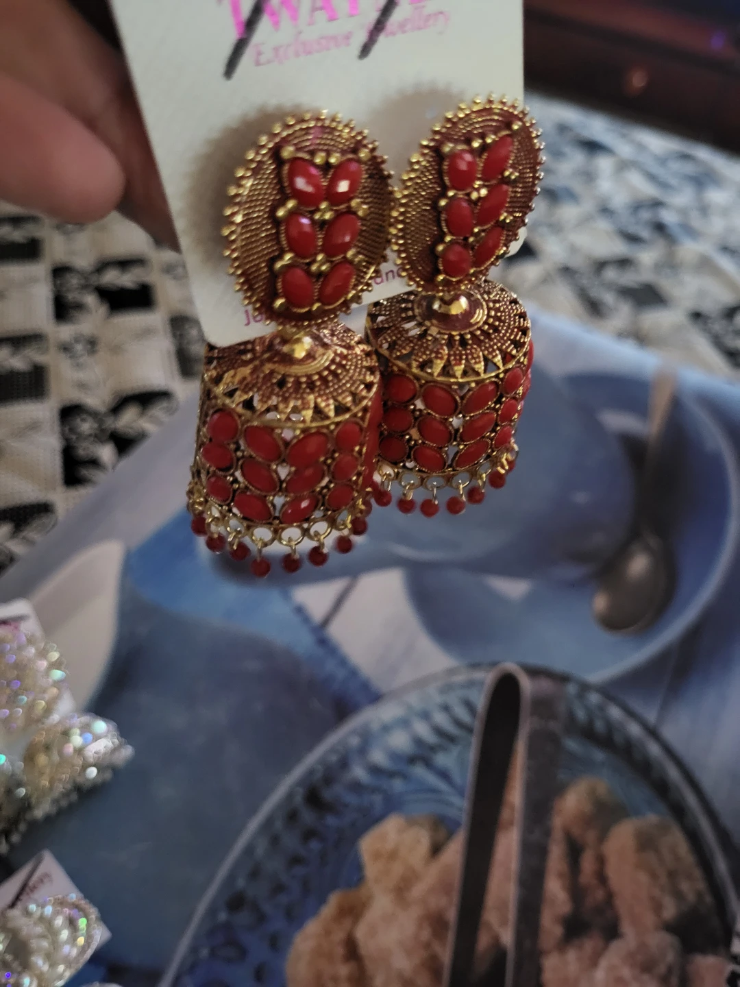 Set of Two Decorative Jhumka Earrings