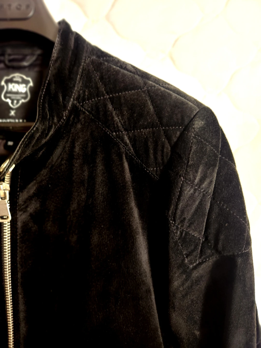 King JOFAMA Black Suede Biker Jacket. size 40 - photo 4