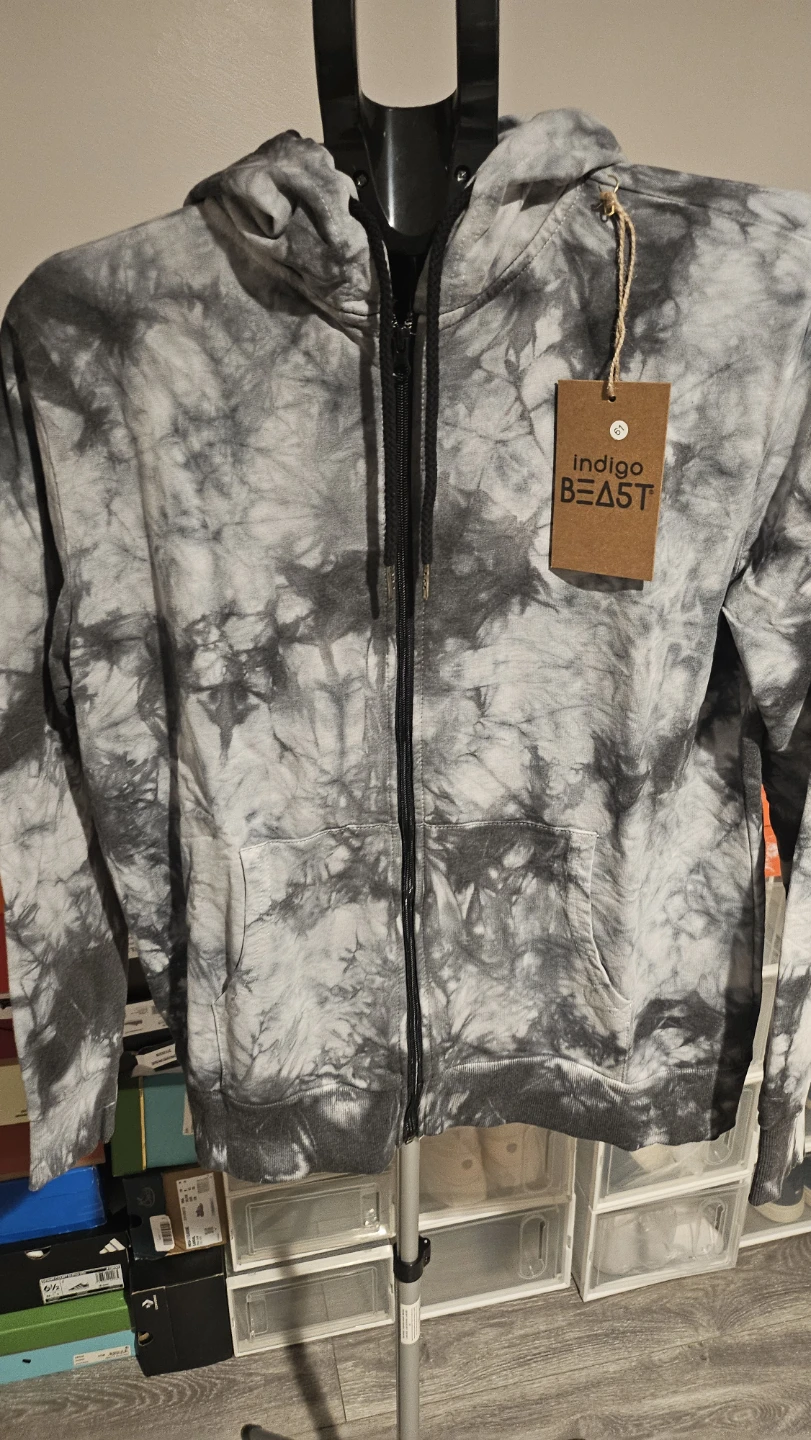 Indigo Beast Zip-Up Hoodie Black/White
