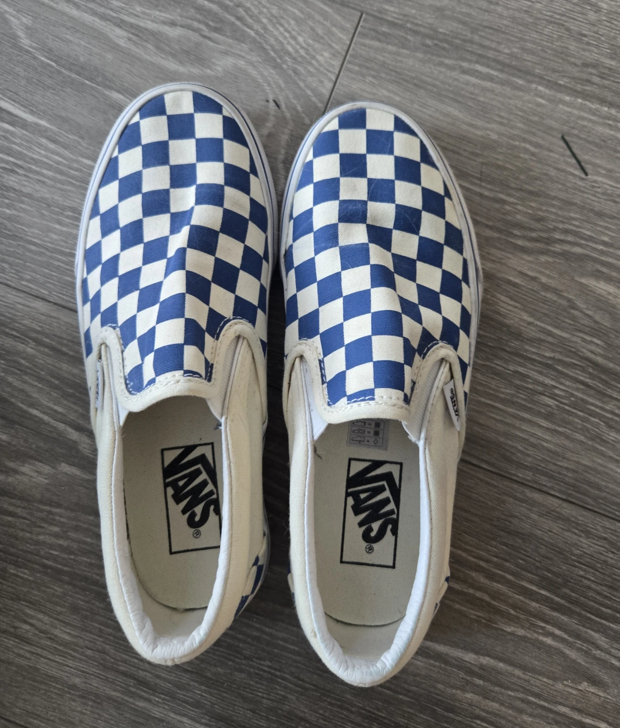Vans Checkerboard Slip-On Shoes Blue/White