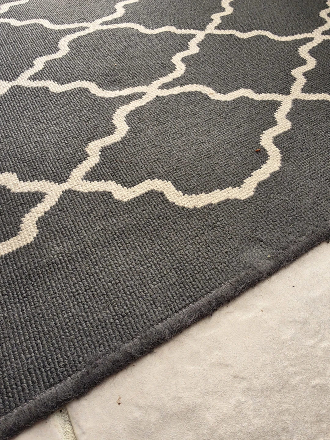 7' x 10' Gray and White Moroccan Pattern outdoor Area Rug - photo 2