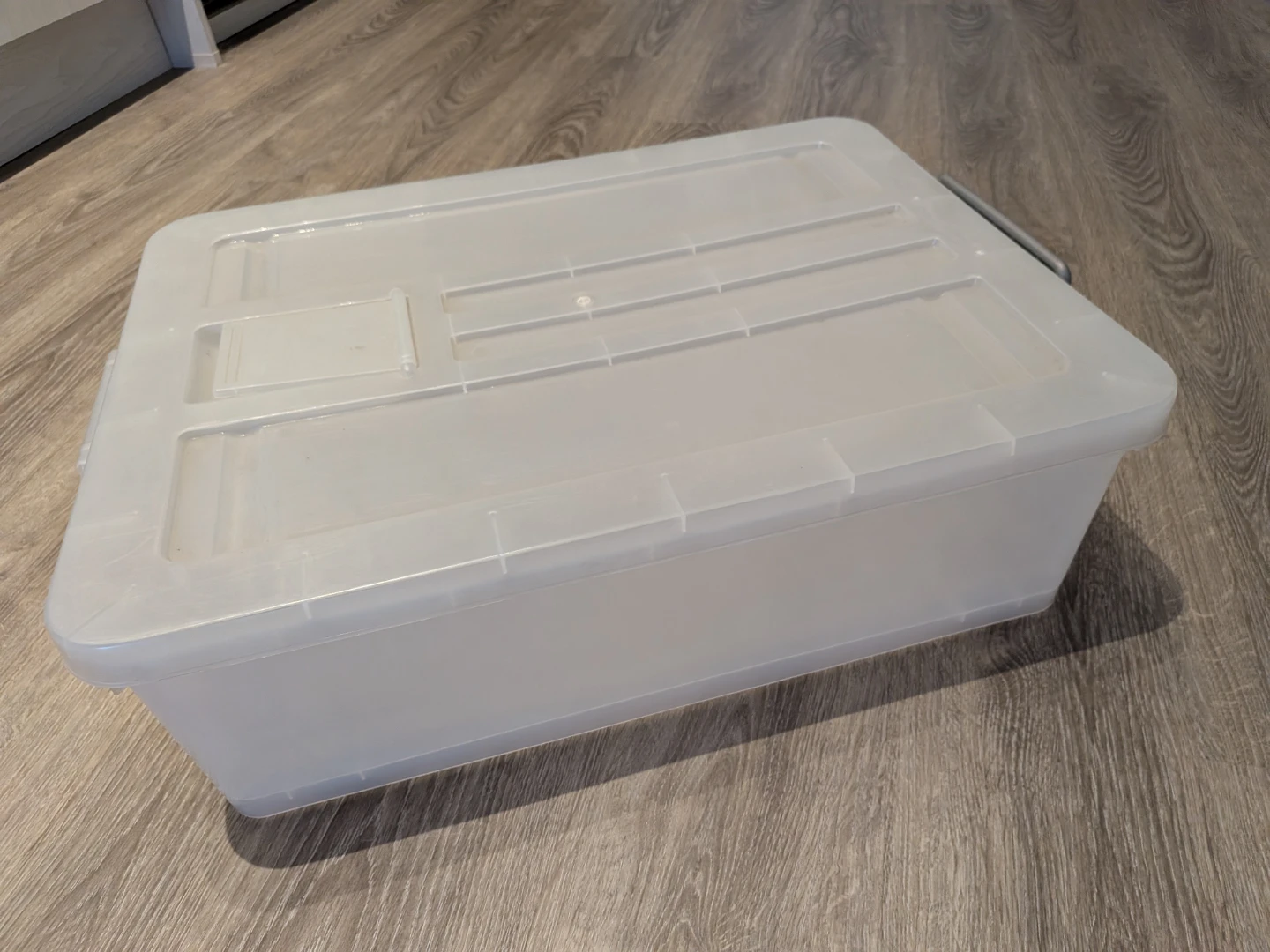 Clear Plastic Storage Bin with Wheels