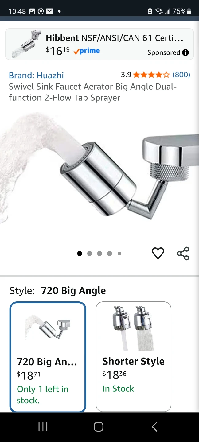 Big Angle Swivel Sink Faucet Aerator