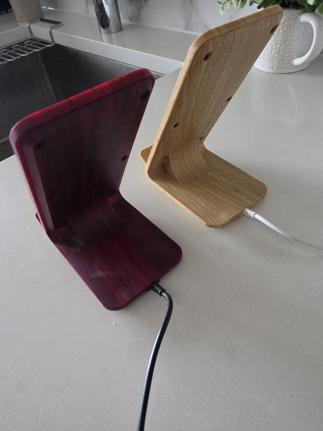 Two Wooden Wireless Phone Charging Stands - photo 2