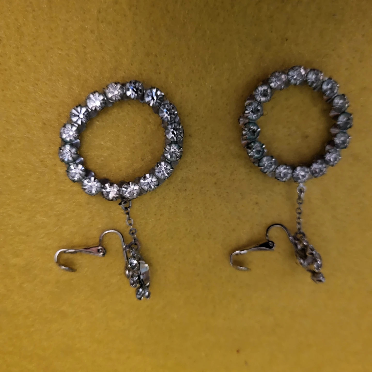 Vintage Rhinestone Hoop Clip-on Earrings - photo 2
