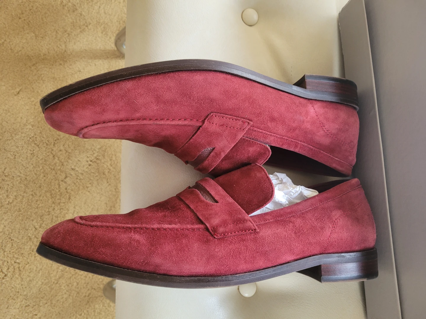 New ALDO Maroon Suede Loafers sz 10 - photo 3