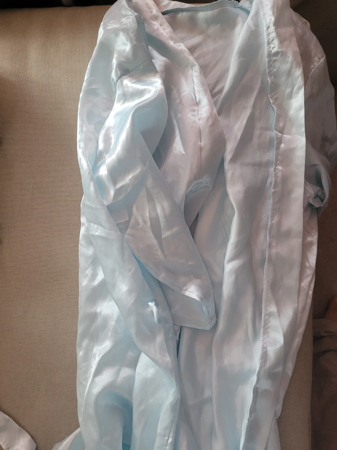 Light Blue Satin Robe