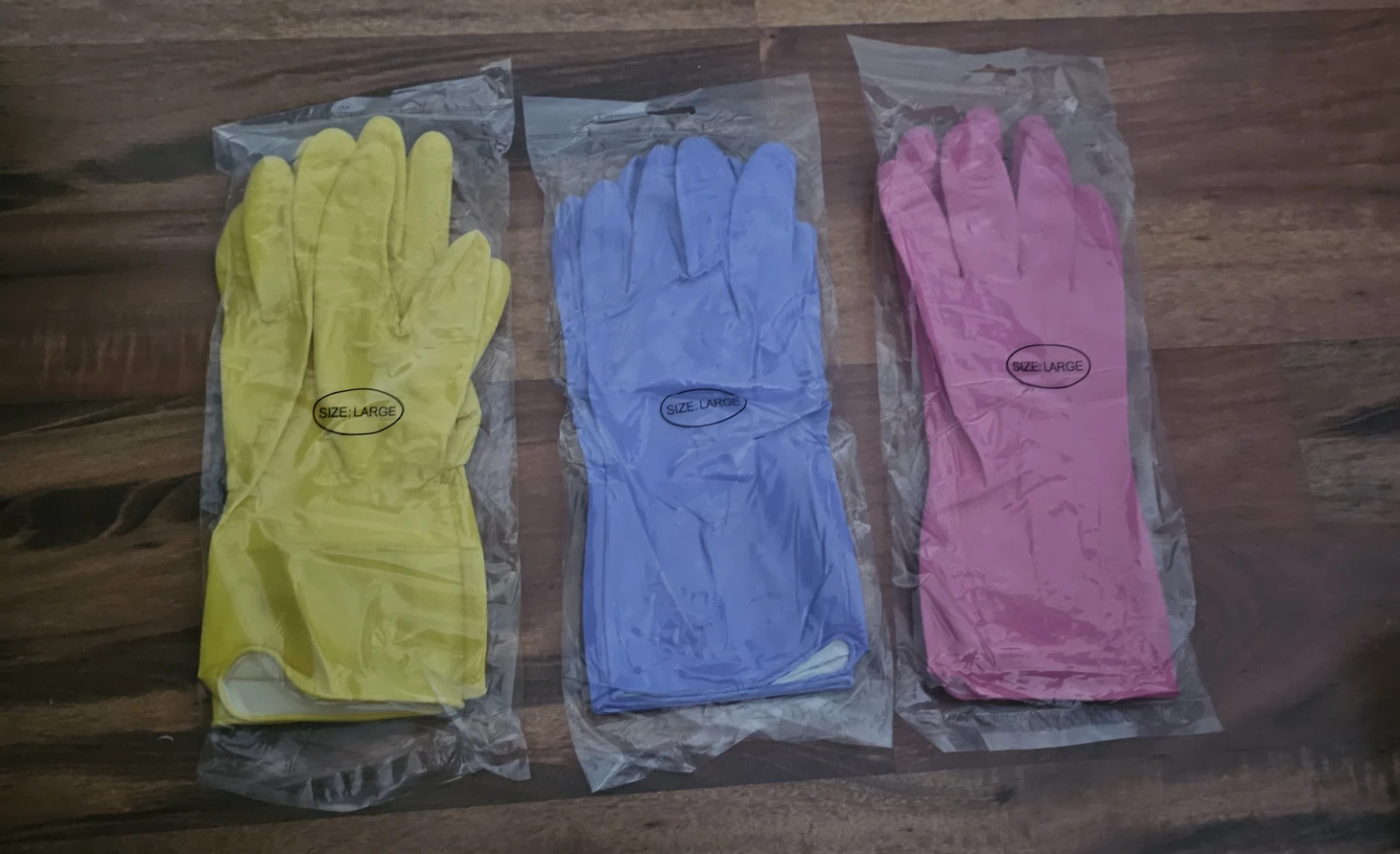 Three Pairs of Large Cleaning Gloves