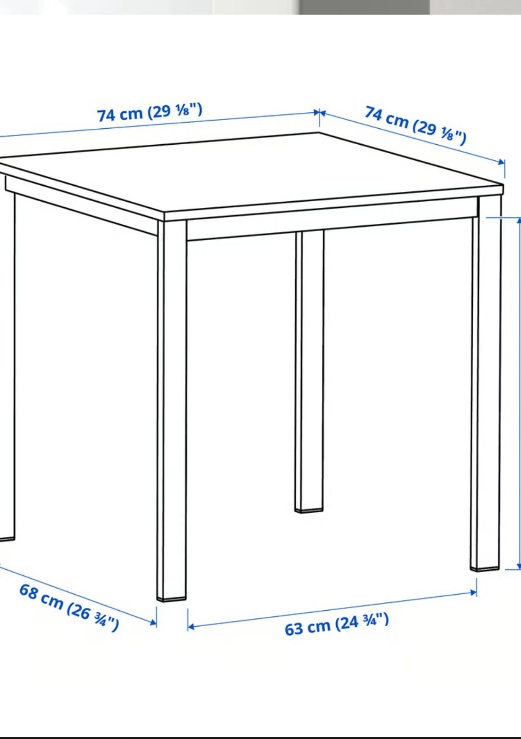 IKEA white square kitchen table. - photo 2