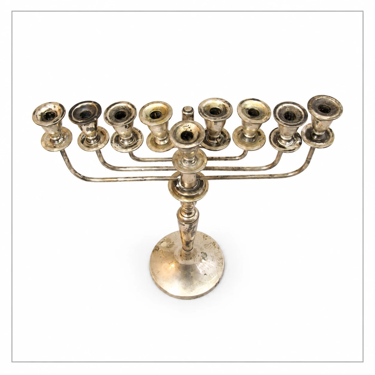 Large 800 Silver Hanukkah Menorah | Convertible Candlestick - photo 2