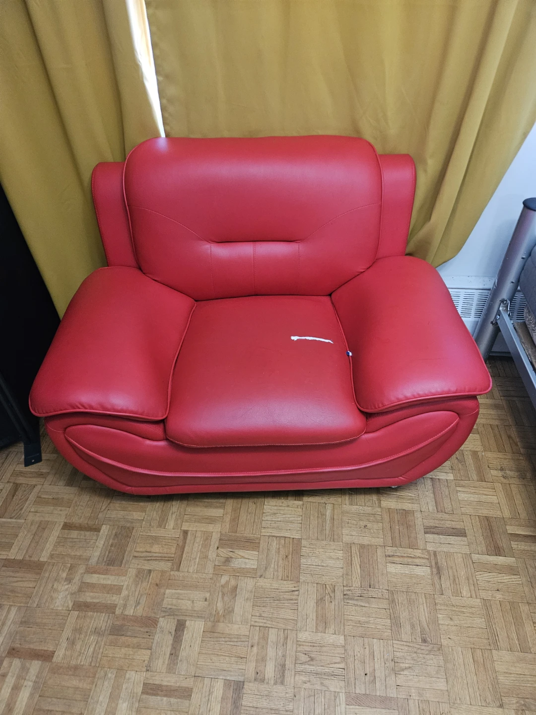 Red leather armchair