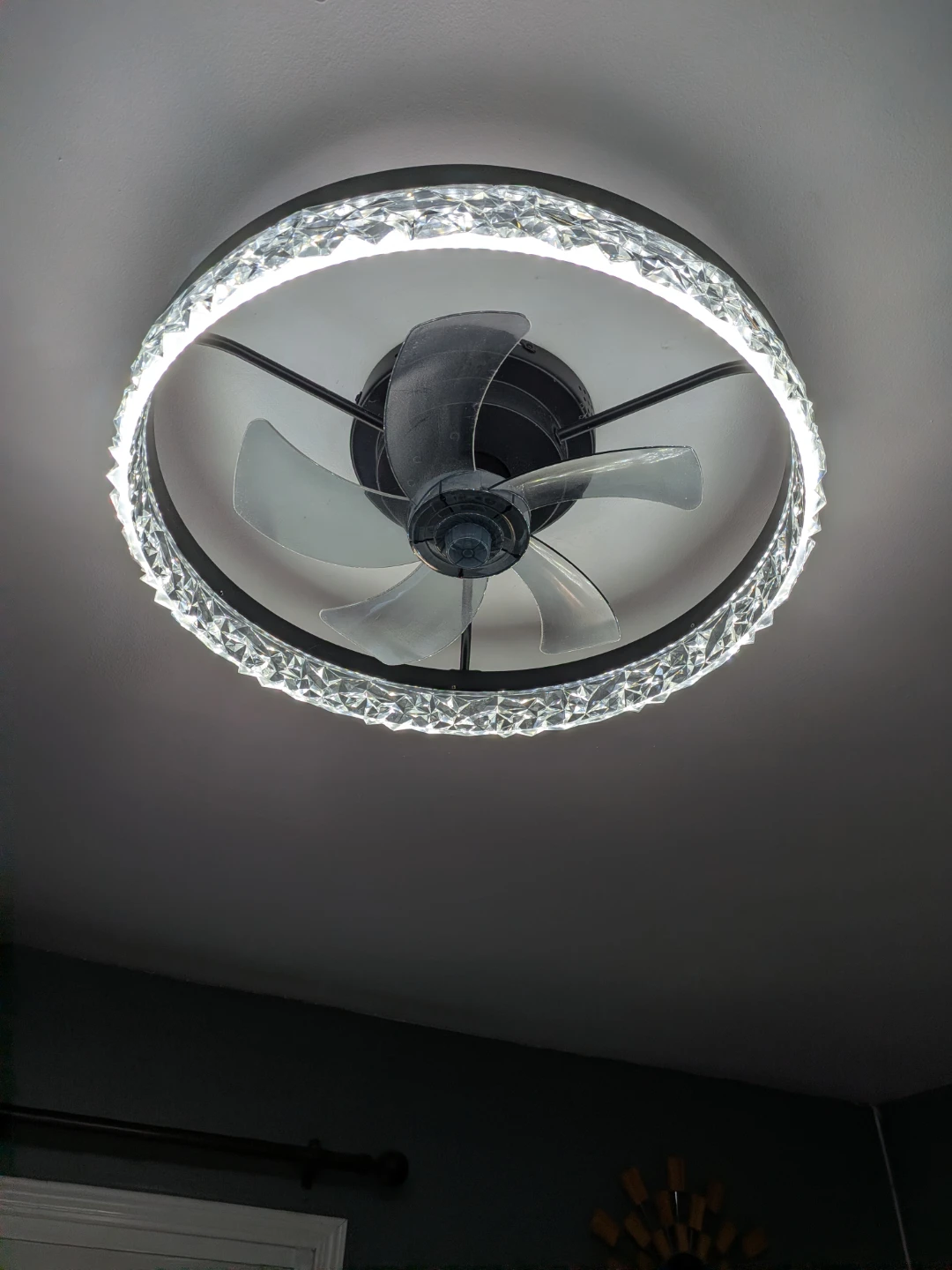 Modern Crystal LED Ceiling Fan with lights and Remote
