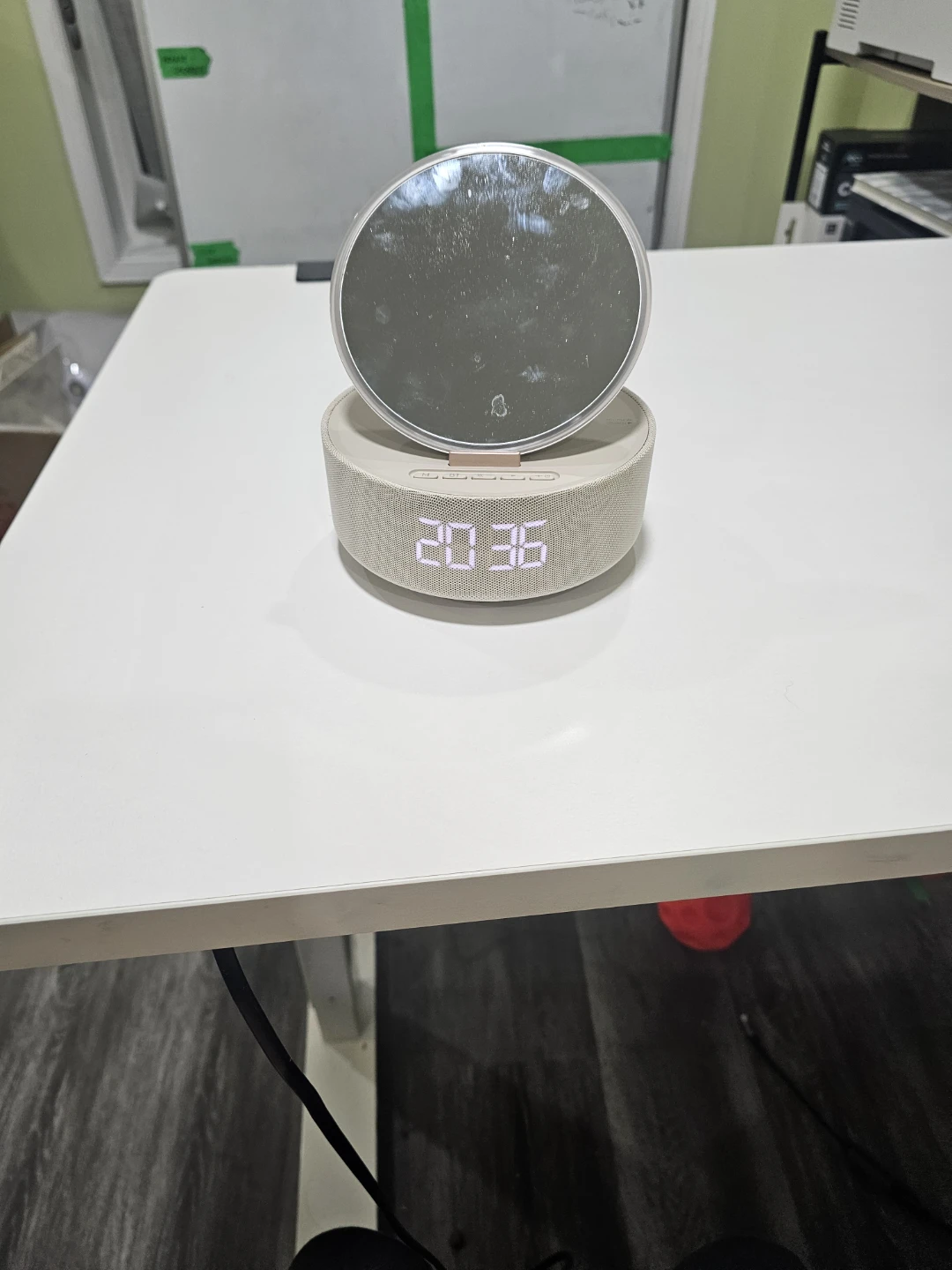 Digital Alarm Clock with Bluetooth Speaker and Mirror