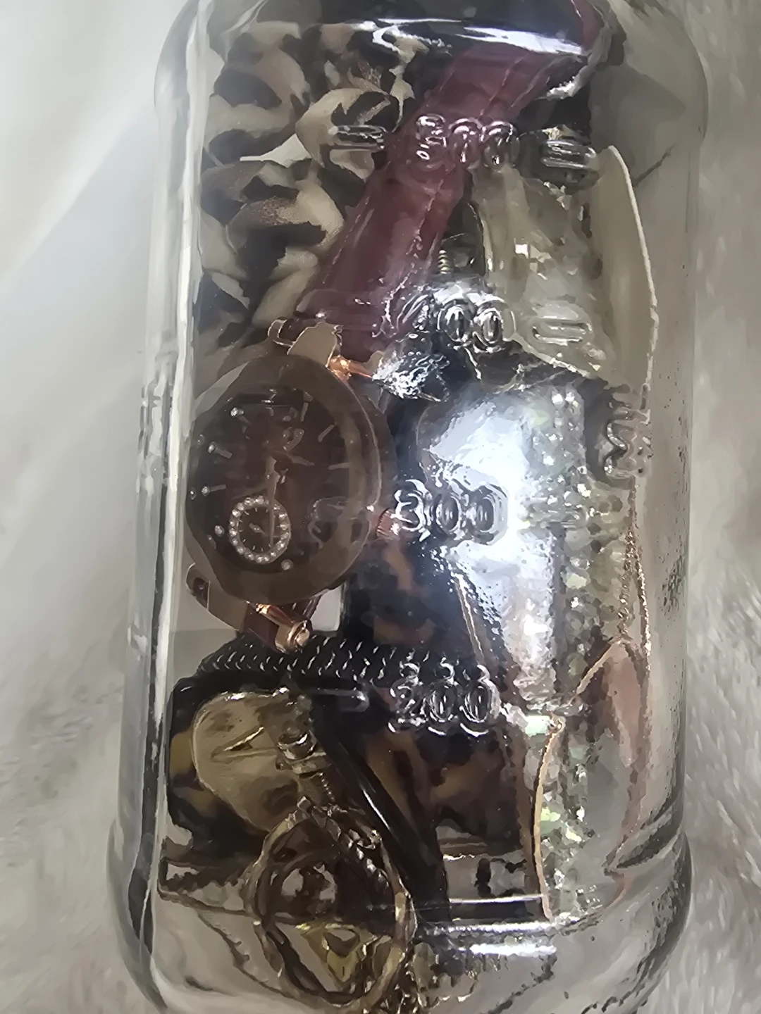 Jewelry Jar and Hair Accessories in Mason Jar