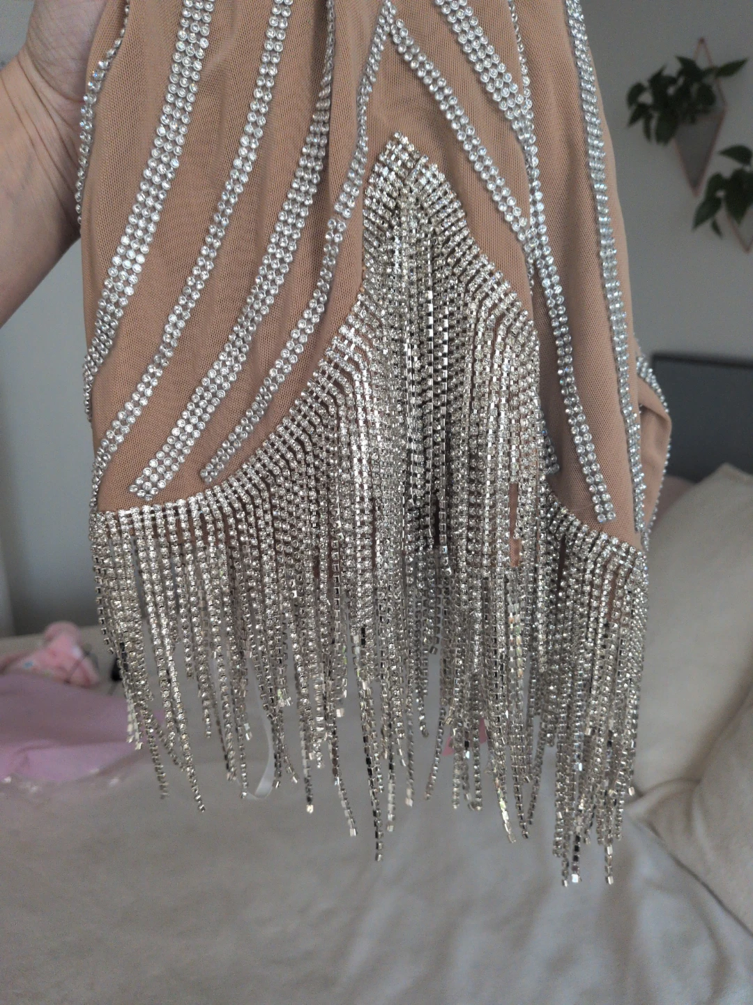 Rhinestone embellished corset mini dress - photo 2