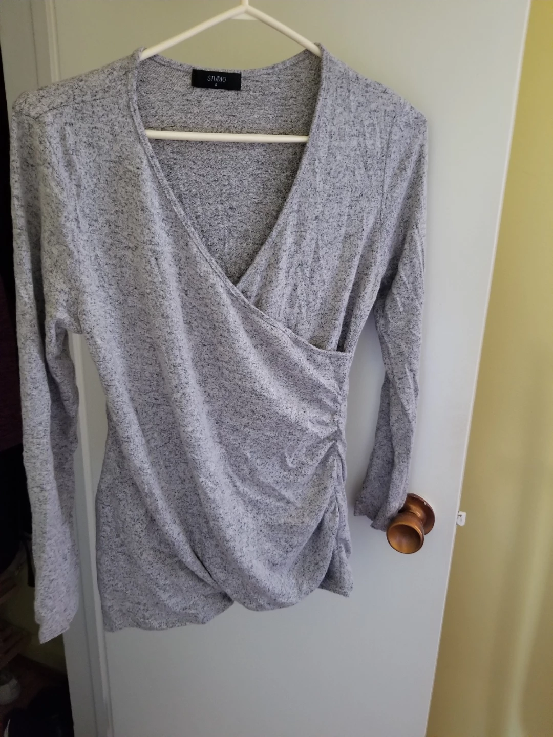 Grey Cinched Asymmetrical Top