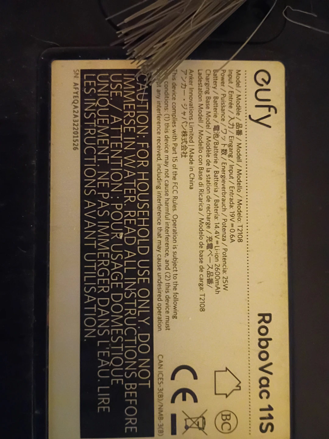 eufy RoboVac 11S Robot Vacuum with dock and brand new battery. - photo 2