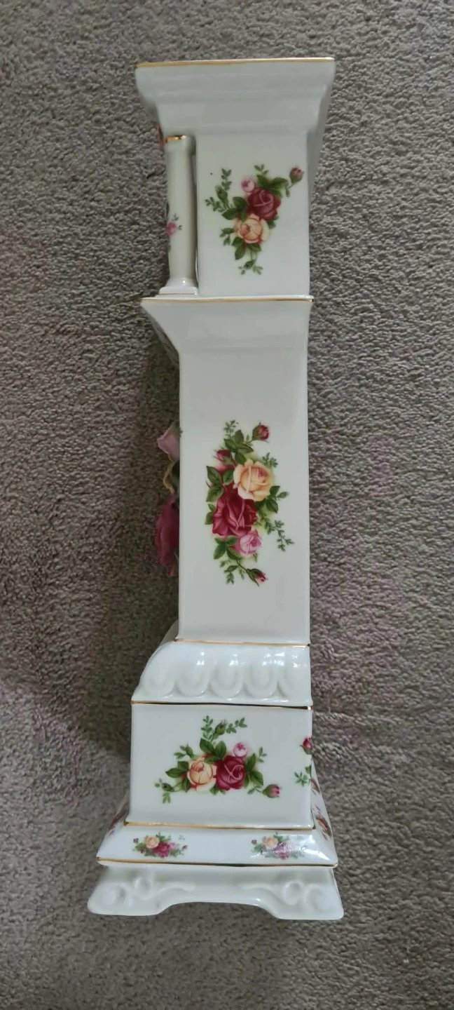 Vintage Porcelain Floral Mantel Clock - photo 3