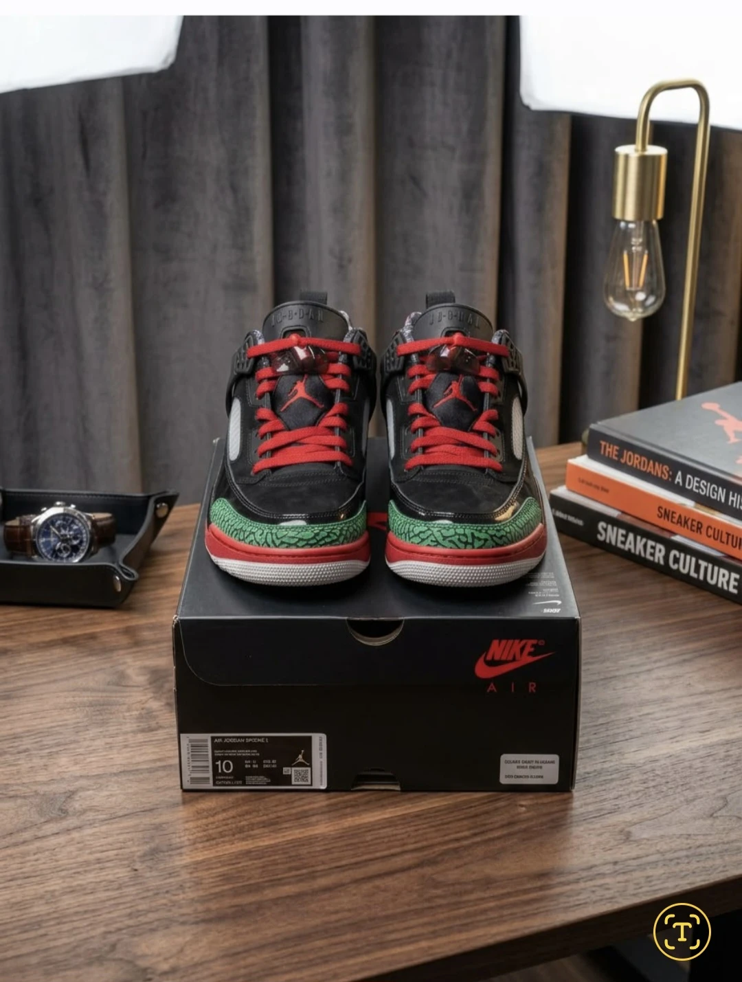 Air Jordan Spizike Low Black/Red/Green Size 10 - photo 4
