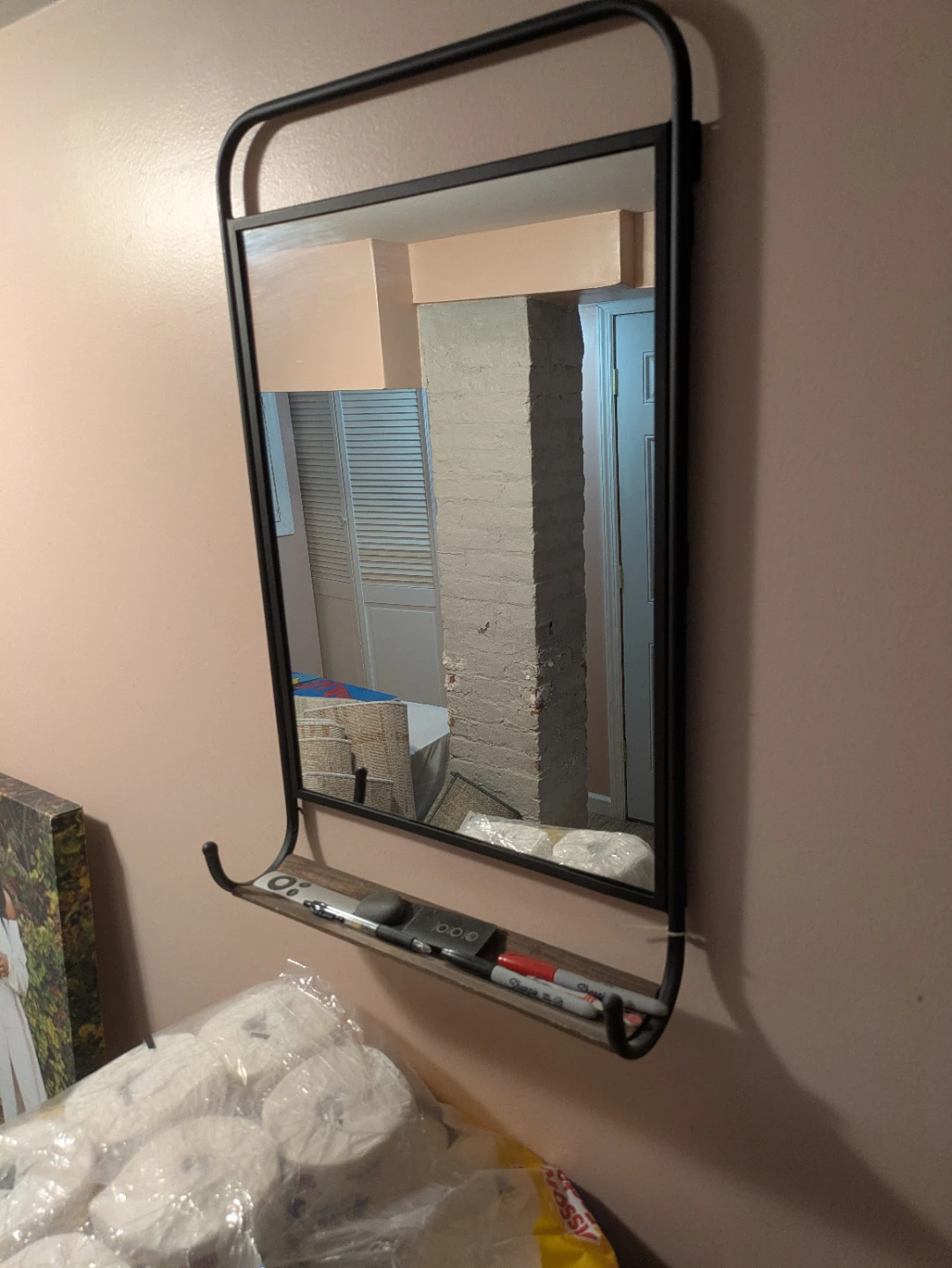 Wall-Mounted Mirror with Shelf