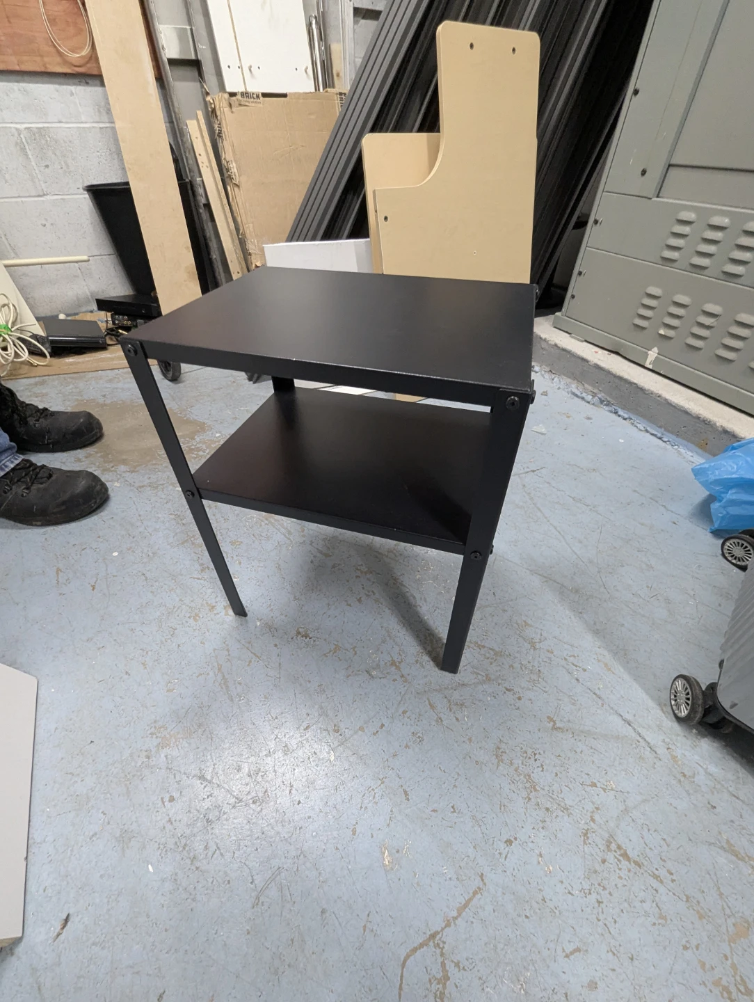 Black Metal Two-Tier Side Table